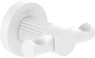 Mexen Triv двойна кука за кърпи, бяла - 70A33012-20