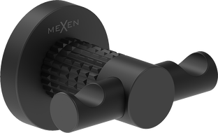 Mexen Triv двоен закачалка за кърпи, черен - 70A33012-70