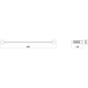 Mexen Triv стъклена рафт за стена, полиран gun gray - 70A33061-66