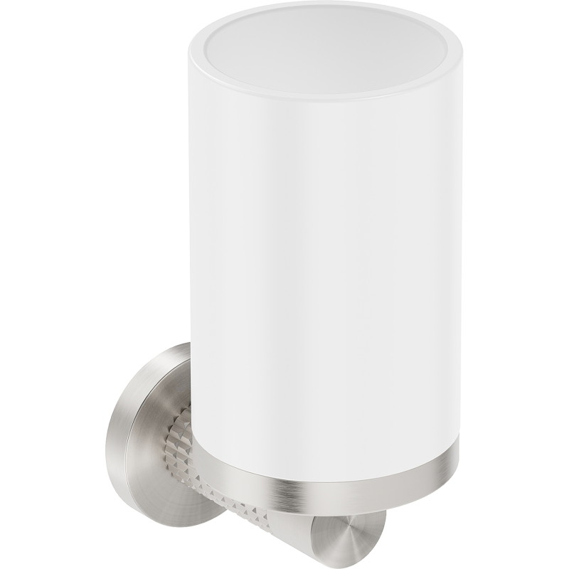 Mexen Triv чаша за четки за зъби, бял/матов никел - 70A33051-97W