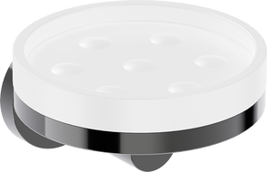 Mexen Triv сапунерка, бяло/черен хром - 70A33055-73W