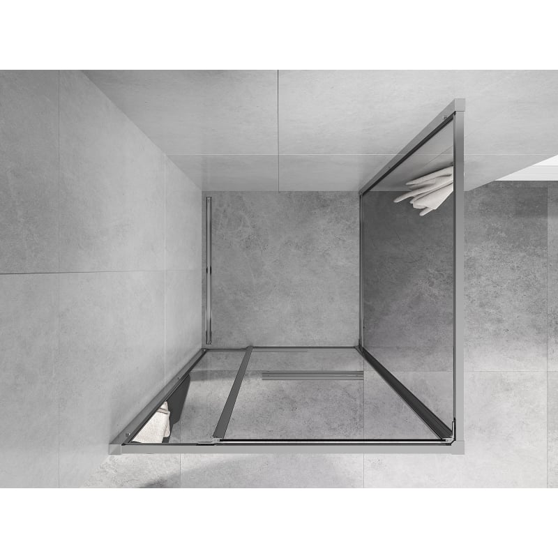 Mexen Linea плъзгаща се душ кабина 80 x 80 см, прозрачна, хром - 8E1-080-080-01-01