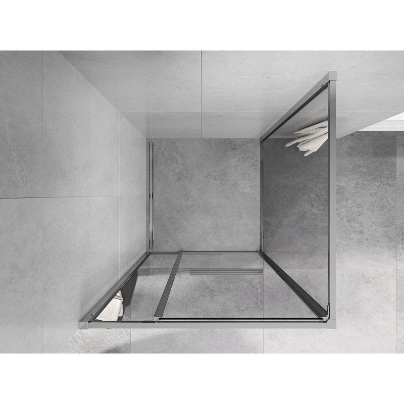 Mexen Linea разтегателна душ кабина 95 x 95 см, прозрачна, хром - 8E1-095-095-01-01