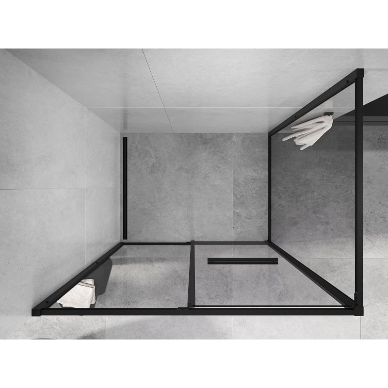 Mexen Linea плъзгаща се душ кабина 80 x 85 cm, прозрачна, черна - 8E1-080-085-70-70