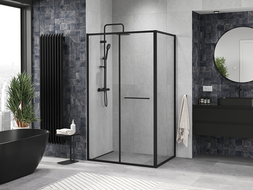 Mexen Linea плъзгаща се душ кабина 100 x 90 см, прозрачна, черна - 8E1-100-090-70-70
