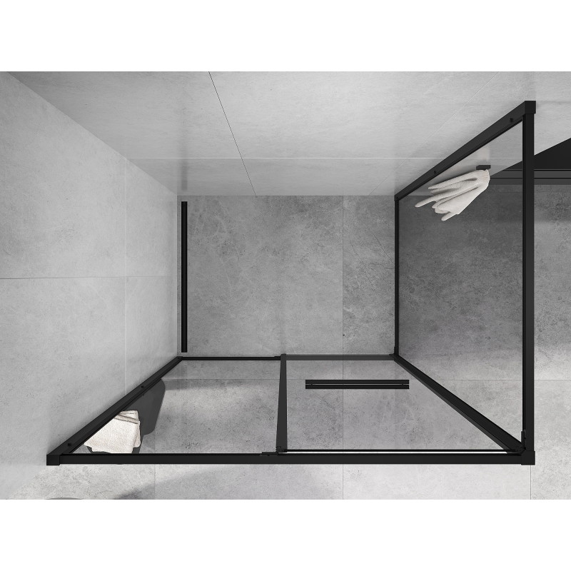 Mexen Linea плъзгаща се душ кабина 120 x 90 см, прозрачна, черна - 8E1-120-090-70-70