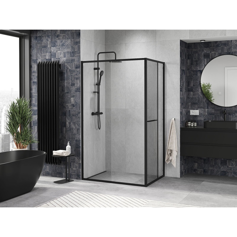 Mexen Linea плъзгаща се душ кабина 100 x 95 см, прозрачна, черна - 8E1-100-095-70-70
