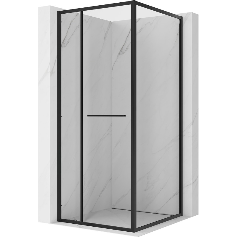 Mexen Linea разтегателна душ кабина 90 x 90 см, прозрачна, черна - 8E1-090-090-70-70