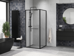 Mexen Linea плъзгаща душ кабина 95 x 95 см, прозрачна, черна - 8E1-095-095-70-70