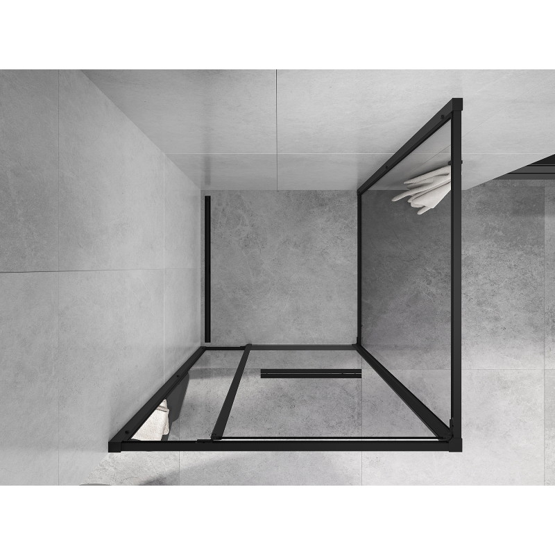 Mexen Linea плъзгаща се душ кабина 100 x 100 см, прозрачна, черна - 8E1-100-100-70-70
