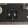 Mexen Gaspar гранитна мивка с 1,5 камери, с отцедник и кухненски смесител Duero,