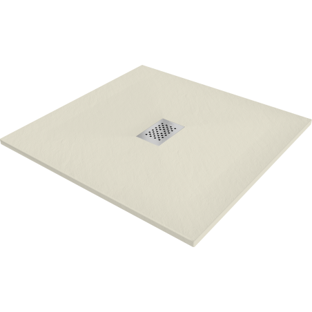 Mexen Hugo Квадратен поддушов корито SMC 100 x 100 см, бежово, капак Inox - 42691010-X