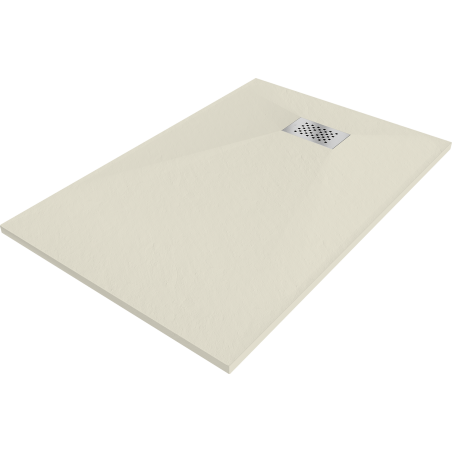 Mexen Hugo правоъгълно душово корито SMC 120 x 90 cm, бежово, капак инокс - 42699012-X
