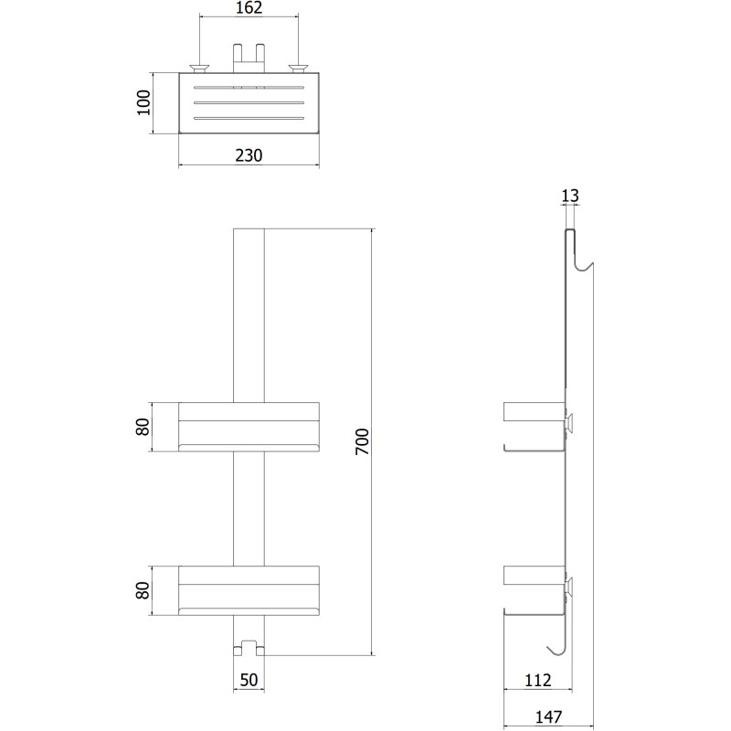 Mexen Brin-2 баня кошница с закачалка, хром - 70A8842-00