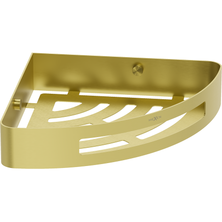 Mexen Laxo-C ъглова кошница за баня, златиста четка - 70A8513-55