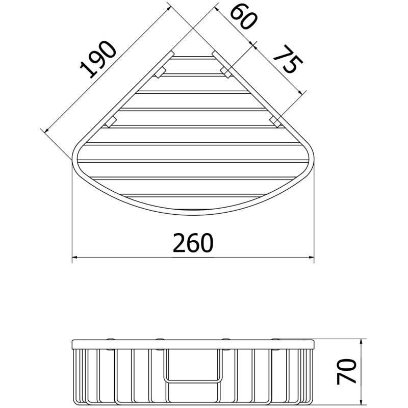 Mexen Uni-C ъглова баня кошница, черна - 70A8517-70