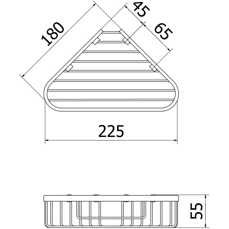Mexen Uni-T ъглова подложка за баня, черна - 70A8520-70