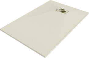 Mexen Hugo Правоъгълна душ кабина SMC 120 x 70 см, бежова, златен капак - 42697012-G