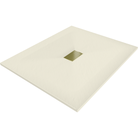 Mexen Hugo правоъгълна душ-корито SMC 120 x 100 см, бежово, маска златна - 42691012-G