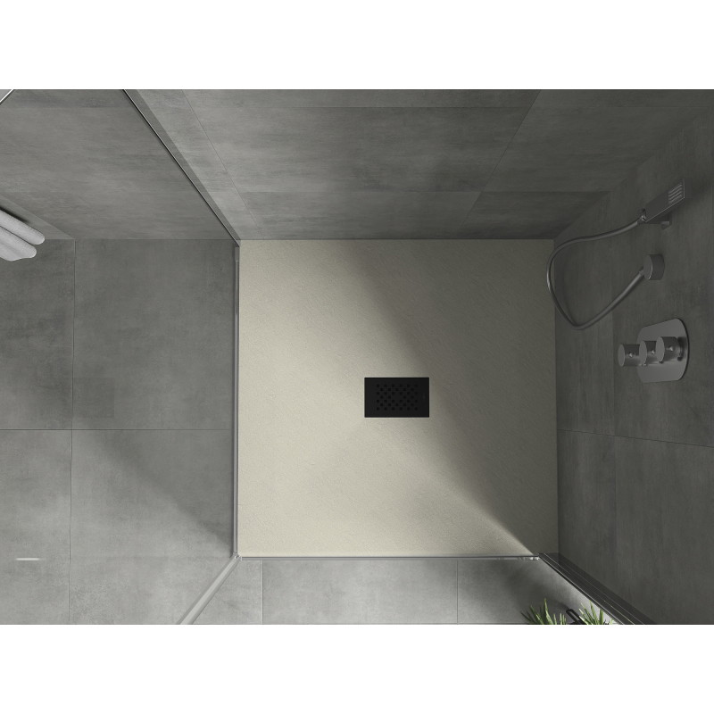 Mexen Hugo квадратен душ кабина SMC 80 x 80 см, бежов, черна маска - 42698080-B