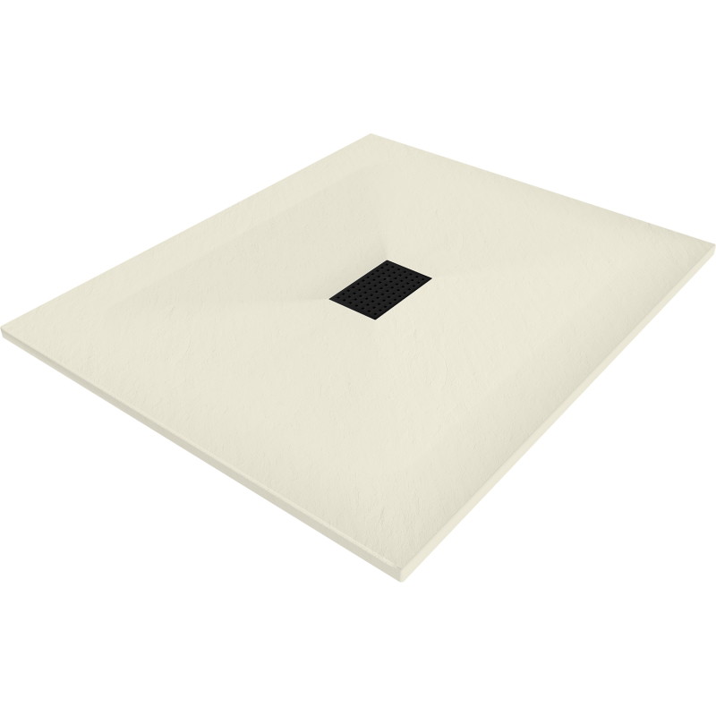 Mexen Hugo правоъгълна душ кабина SMC 120 x 100 см, бежова, черна капачка - 42691012-B