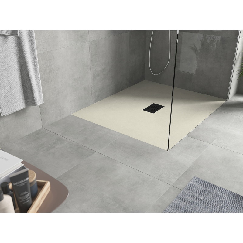 Mexen Hugo правоъгълна душ кабина SMC 120 x 100 см, бежова, черна капачка - 42691012-B