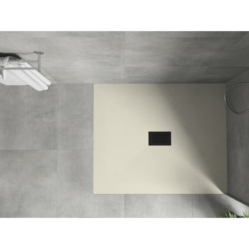 Mexen Hugo правоъгълна душ кабина SMC 120 x 100 см, бежова, черна капачка - 42691012-B