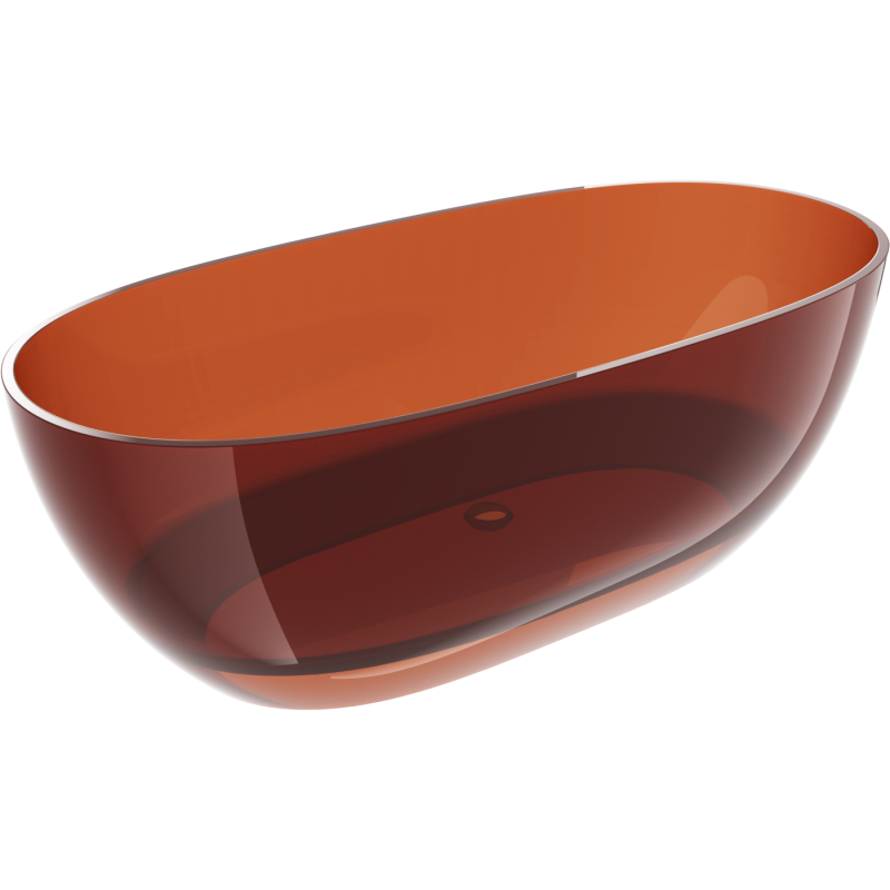 Mexen Pure earth свободностояща прозрачна вана 170 x 80 см, хромиран изпускател - 58071708005