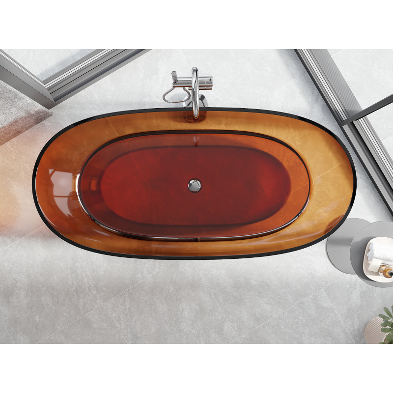 Mexen Pure earth свободностояща прозрачна вана 170 x 80 см, хромиран изпускател - 58071708005