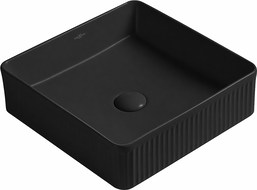 Mexen Grovo умивалник за плот, рифлов с размери 37 x 37 cm, черен мат - 22303785