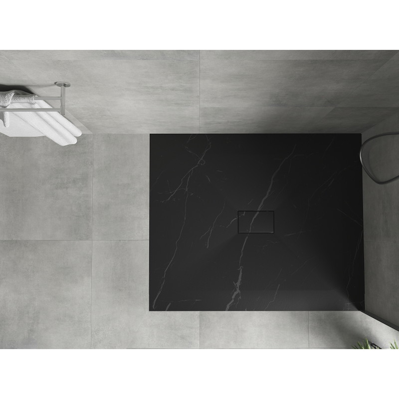 Mexen Hugo правоъгълна душ кабина SMC 120 x 100 cm, черен камък - 42751012