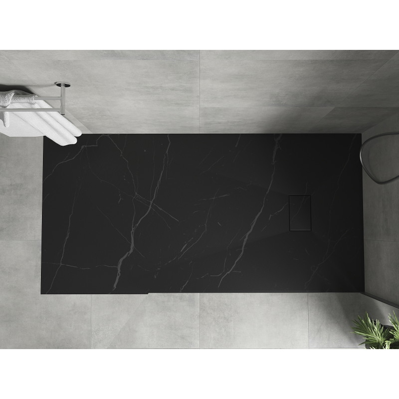 Mexen Hugo правоъгълна душ кабина SMC 170 x 90 cm, черен камък - 42759017