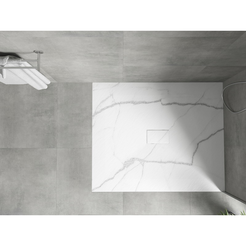 Mexen Hugo правоъгълна душ кабина SMC 120 x 100 см, бял камък - 42151012