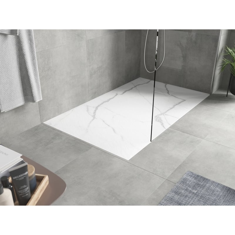 Mexen Hugo правоъгълно корито SMC 160 x 90 cm, бял камък - 42159016