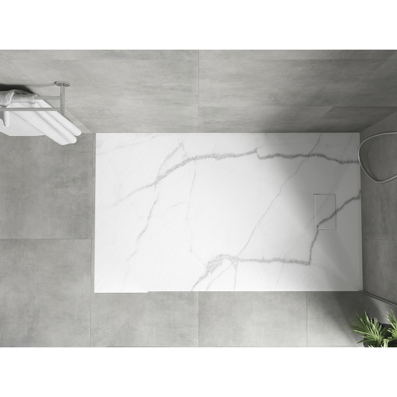 Mexen Hugo правоъгълно корито SMC 160 x 90 cm, бял камък - 42159016