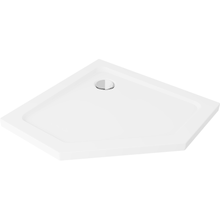 Mexen Flat петоъгълен тънък душ корито 90 x 90 см, бял, сифон хром - 41P109090