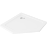 Mexen Flat петоъгълен душов поддон slim 100 x 100 см, бял, сифон хром - 41P101010
