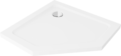 Mexen Flat петоъгълен душов поддон slim 100 x 100 см, бял, сифон хром - 41P101010