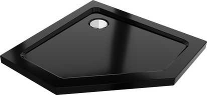 Mexen Flat петстенен тънък душ корито 100 x 100 см, черен, хром сифон - 41P701010