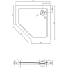 Mexen Flat петоъгълен душов поддон slim 100 x 100 см, бял, сифон хром - 41P101010