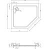 Mexen Flat пет-ъглова тънка лява душ кабина 90 x 80 см, черна, сифон хром