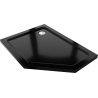 Mexen Flat петоъгълно тънко ляво duş основа 100 x 80 cm, черно, сифон хром - 41P708010L