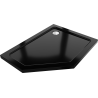 Mexen Flat петостенен тънък душов поднос десен 100 x 80 см, черен, сифон хром