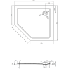 Mexen Flat петоъгълна душ кабина slim дясна 100 x 90 см, черна, сифон хром - 41P709010R