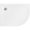 Mexen Flat полукръгла тънка лява душ кабина 90 x 80 см, бяла, сифон хром - 41108090L