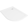 Mexen Flat полукръгъл плосък ляв 120 x 80 см, бял, сифон хром - 41108012L