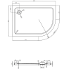 Mexen Flat полукръгъл плосък ляв 120 x 80 см, бял, сифон хром - 41108012L