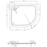 Mexen Flat полукръгъл плосък ляв душ-корито 100 x 90 см, бяло, сифон хром - 41109010L