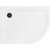 Mexen Flat душ корито полукръгло slim ляво 90 x 80 см, бяло, сифон черен - 41108090L-B