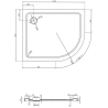 Mexen Flat полукръгъл душ поддушник slim ляв 100 x 80 см, бял, сифон черен - 41108010L-B